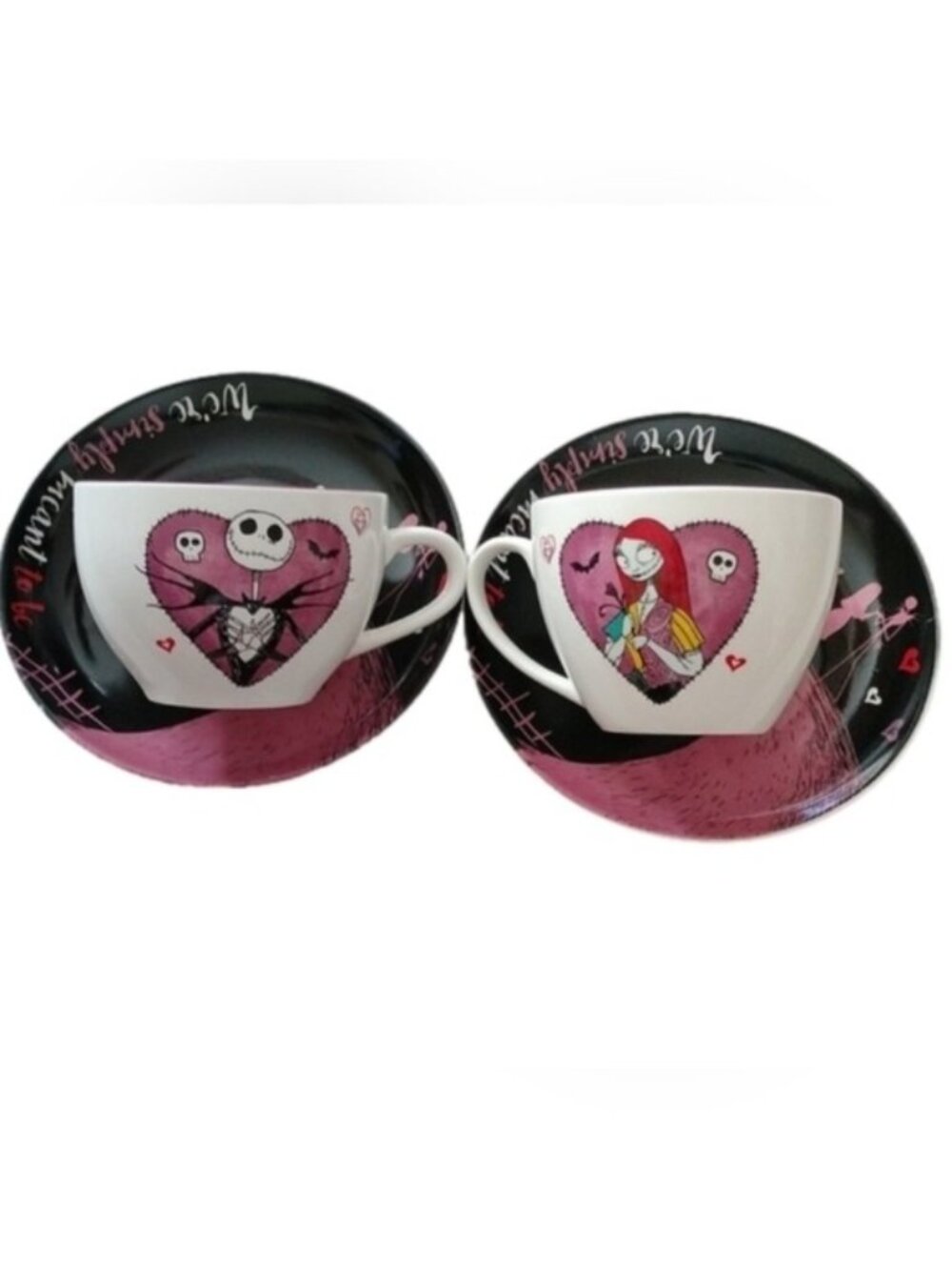 Disney Tim Burton's Nightmare Before Christmas Teacups + Saucers Set of 2